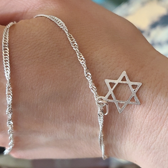 Star of David / magen David pendant and chain silver 925 Italy - Picture 2 of 15